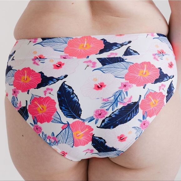 NWT Set Tankini Midrise Bikini Swimsuit Set Full Coverage in Pink/Blue Floral - Picture 13 of 16